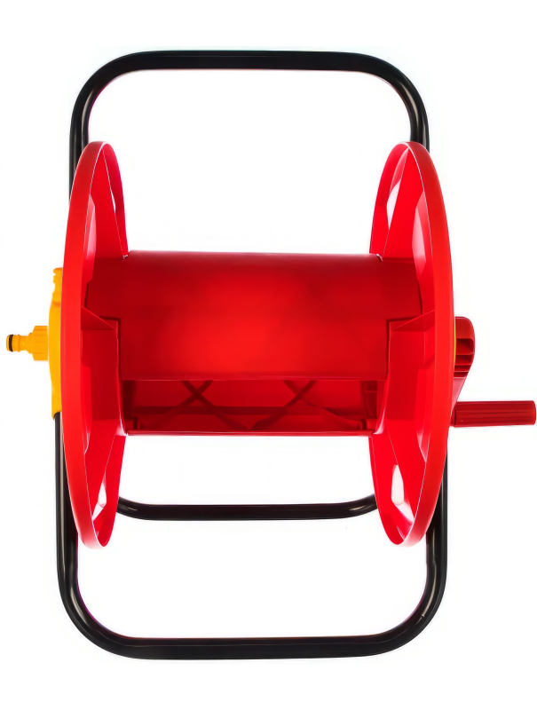 Катушка для шлангов 45 м x 1/2″ GRINDA 8-428405, стальные опоры, пластиковый барабан