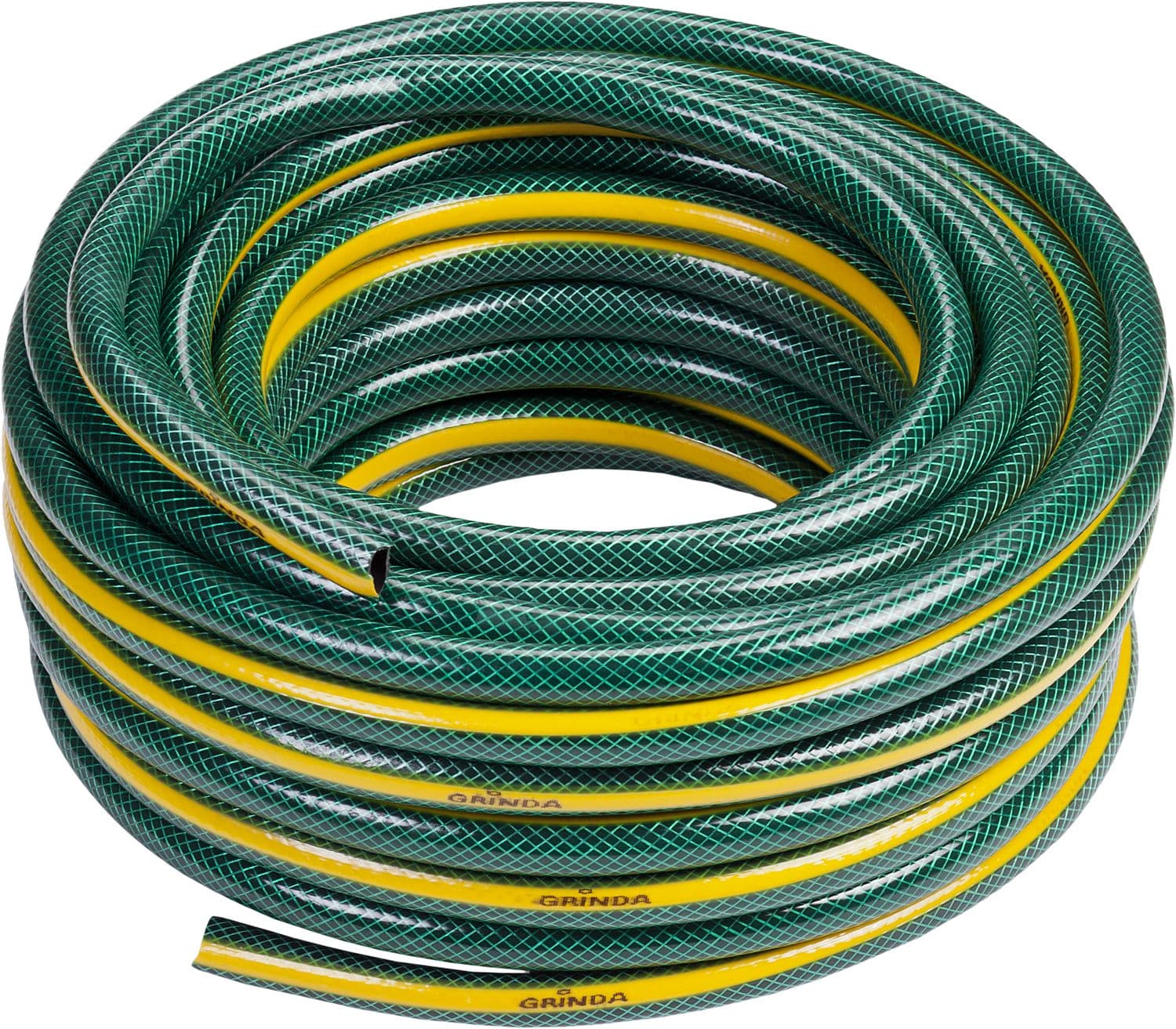 Шланг поливочный GRINDA 429000-1/2-25, 20 атм, трёхслойный, армированный / 1/2″, 25 м.