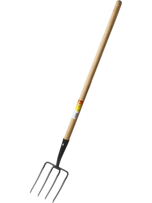 GRINDA 180 х 220 х 1300 мм, четырёхрогие, кованные зубья, антикор. покрытие, деревянный черенок высш. сорт, вилы кованые (39721)