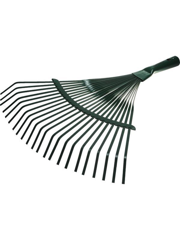 Грабли GRINDA GR-41, 22 плоских зубца, размеры 410 х 40 х 400 мм, стальная рабочая часть, без черенка, веерные грабли (421877)