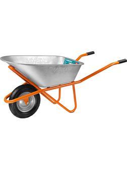 СИБИН СТ-12, 90 л, 180 кг, одноколесная, оцинкованная сталь, строительная тачка (39904)