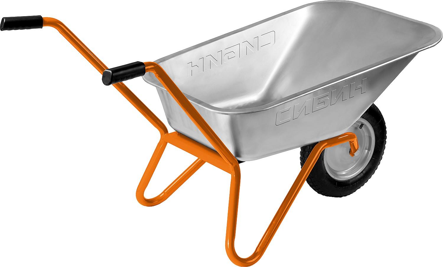 СИБИН СТ-11 65 л, 90 кг, одноколесная, оцинкованная сталь, садовая тачка (39908)