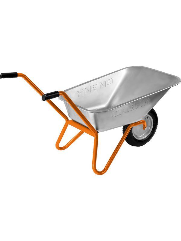 СИБИН СТ-11 65 л, 90 кг, одноколесная, оцинкованная сталь, садовая тачка (39908)
