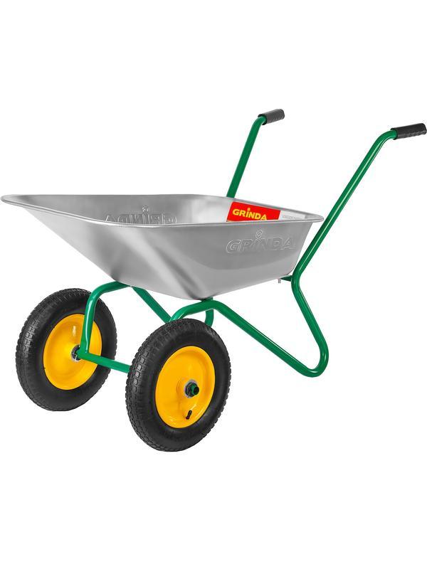 GRINDA GB-2, 80 л, 120 кг, двухколесная, оцинкованная сталь, садовая тачка (422400)