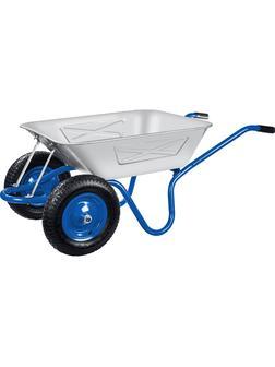 ЗУБР ПТ-350, 130 л, 280 кг, двухколесная, цельная рама, усиленная, строительная тачка, Профессионал (39913)