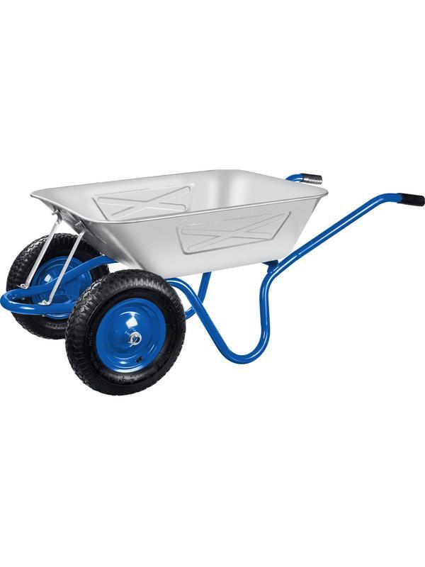 ЗУБР ПТ-350, 130 л, 280 кг, двухколесная, цельная рама, усиленная, строительная тачка, Профессионал (39913)