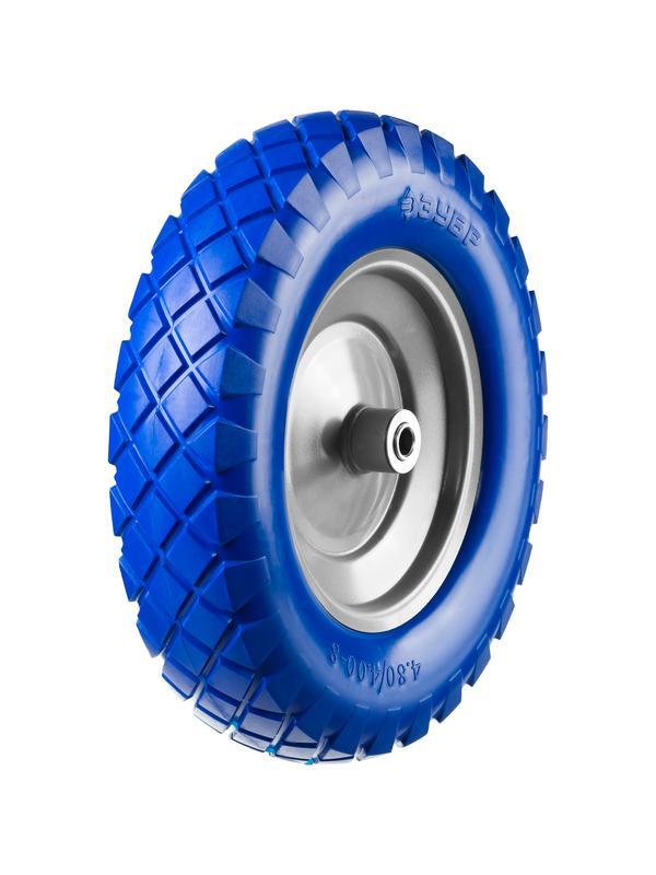 ЗУБР КПУ-2, 4″ х 380 мм, для тачки (арт. 39903), стальной диск, раб. давление 1.8 - 2 атм., полиуретановое колесо, Профессионал (39912-2)