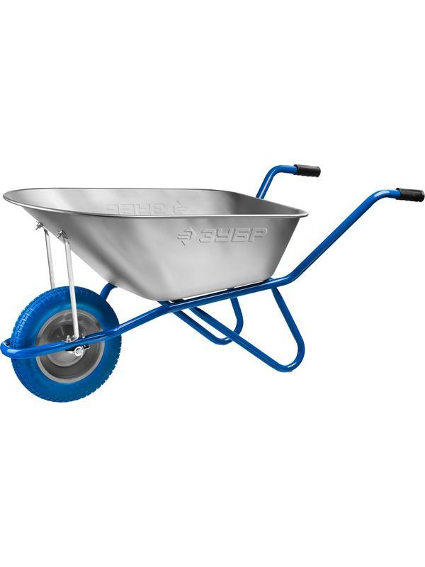ЗУБР ПТ-100, 90 л, 180 кг, одноколесная, оцинкованная сталь, садовая тачка, Профессионал (39901)