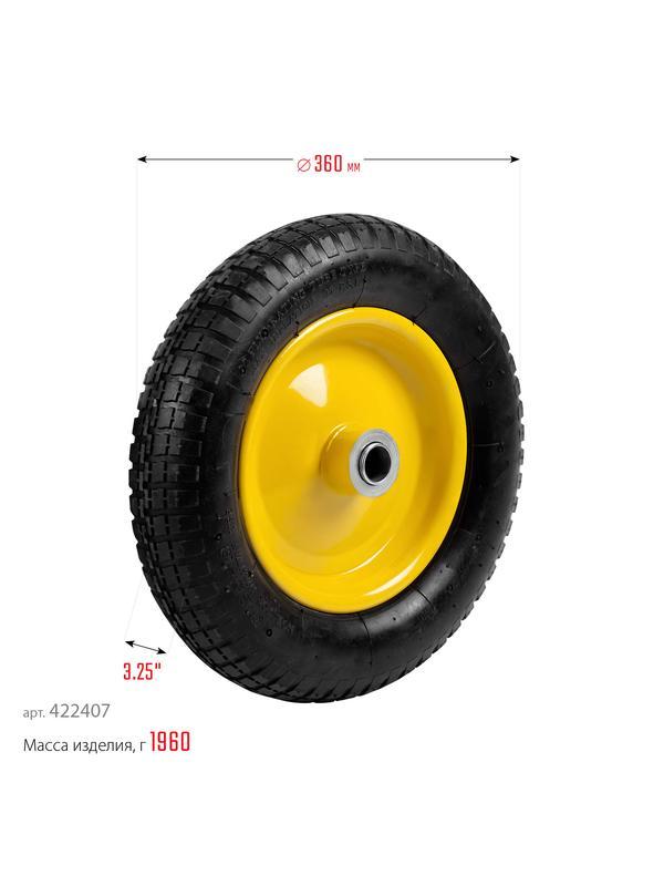 GRINDA WP-25, 360 мм, для тачек (арт. 422394, 422397, 422400), пневматическое колесо (422407)