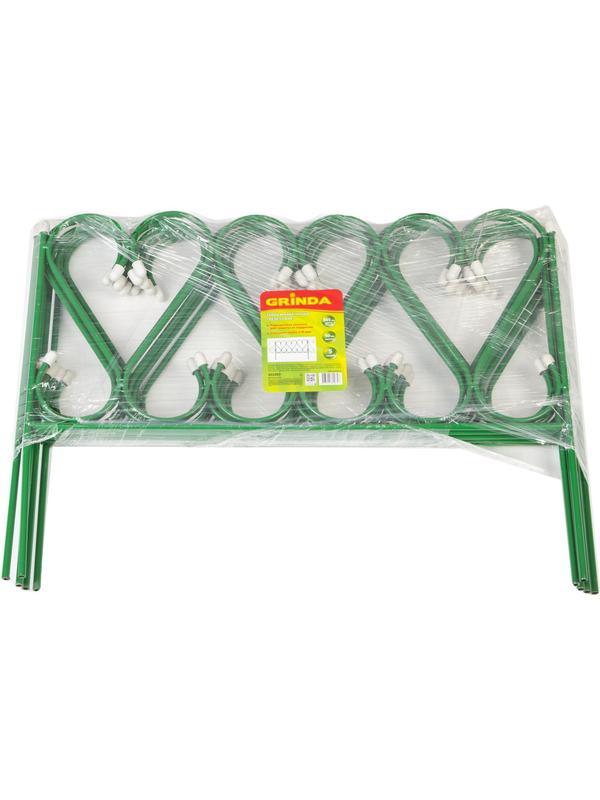 GRINDA РЕНЕССАНС, 50 x 345 см, металлический, стальная труба d 10, 5 секций, декоративный забор (422263)