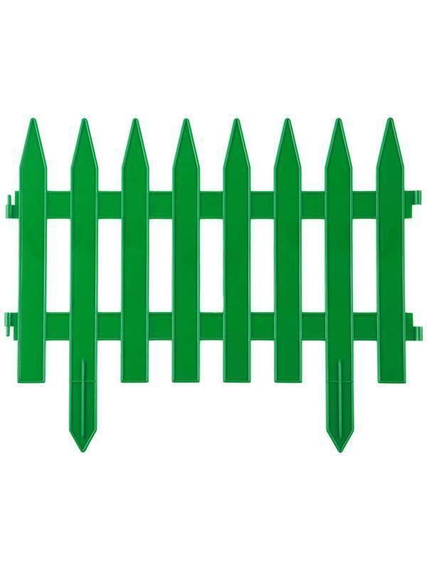 GRINDA Классика, 28 х 300 см, зеленый, 7 секций, декоративный забор (422201-G)