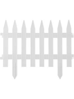 GRINDA Классика, 28 х 300 см, белый, 7 секций, декоративный забор (422201-W)