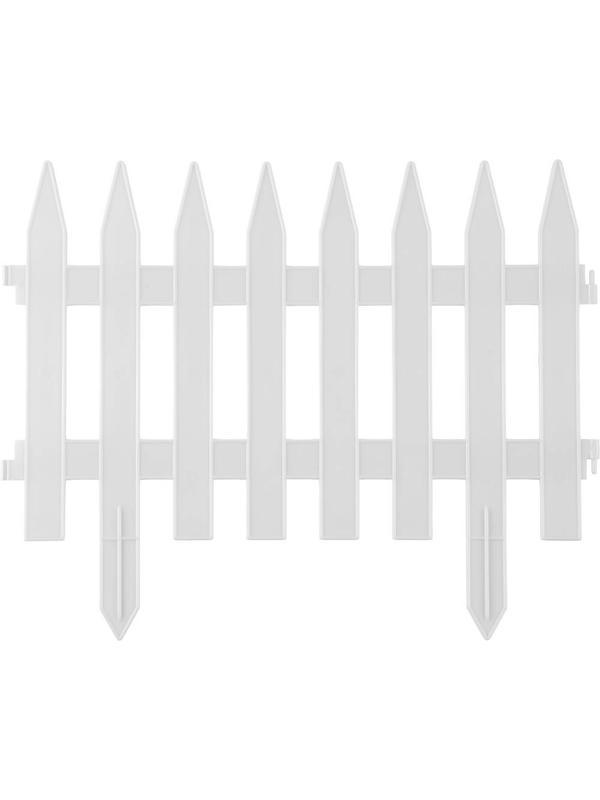 GRINDA Классика, 28 х 300 см, белый, 7 секций, декоративный забор (422201-W)