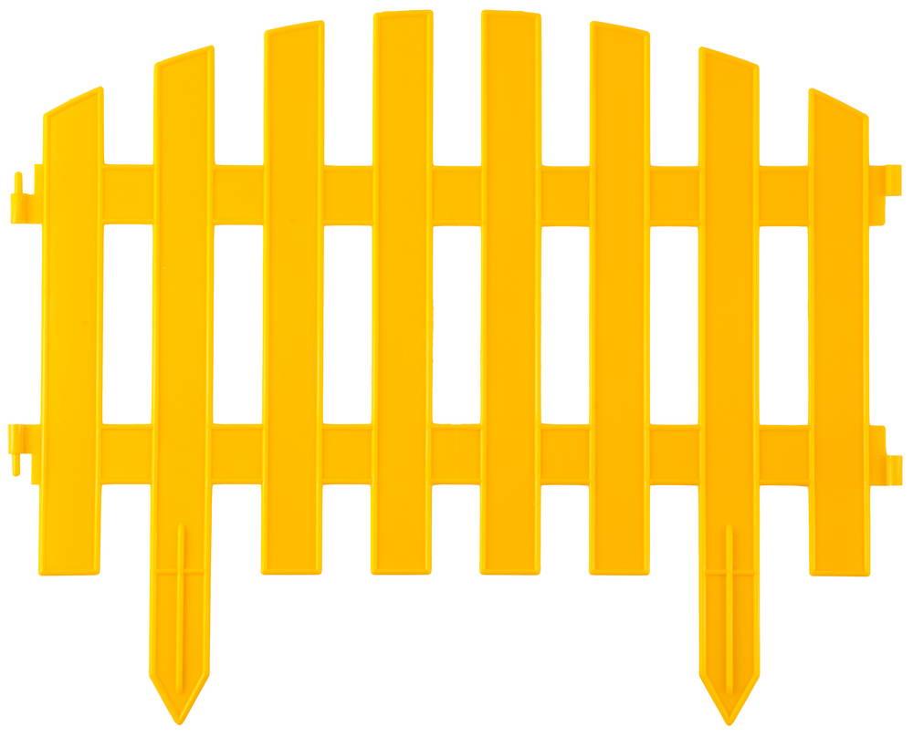 GRINDA Ар Деко, 28 х 300 см, желтый, 7 секций, декоративный забор (422203-Y)
