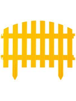 GRINDA Ар Деко, 28 х 300 см, желтый, 7 секций, декоративный забор (422203-Y)