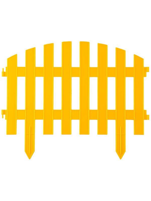 GRINDA Ар Деко, 28 х 300 см, желтый, 7 секций, декоративный забор (422203-Y)