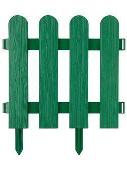 GRINDA Штакетник, 29 х 224 см, зеленый, 7 секций, декоративный забор (422209-G)