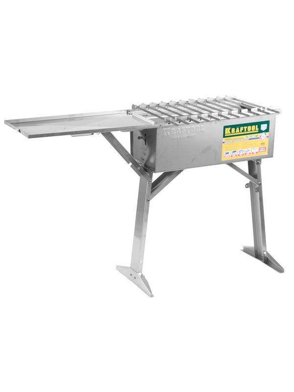 KRAFTOOL 300 x 600 x 800 мм, с автоматическим вращением шампуров, переносной мангал (68310)