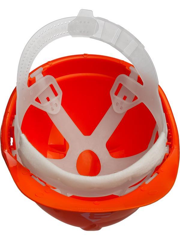 ЗУБР оранжевая, реечный механизм, универсальное крепление для наушников и щитков, защитная каска (11090)