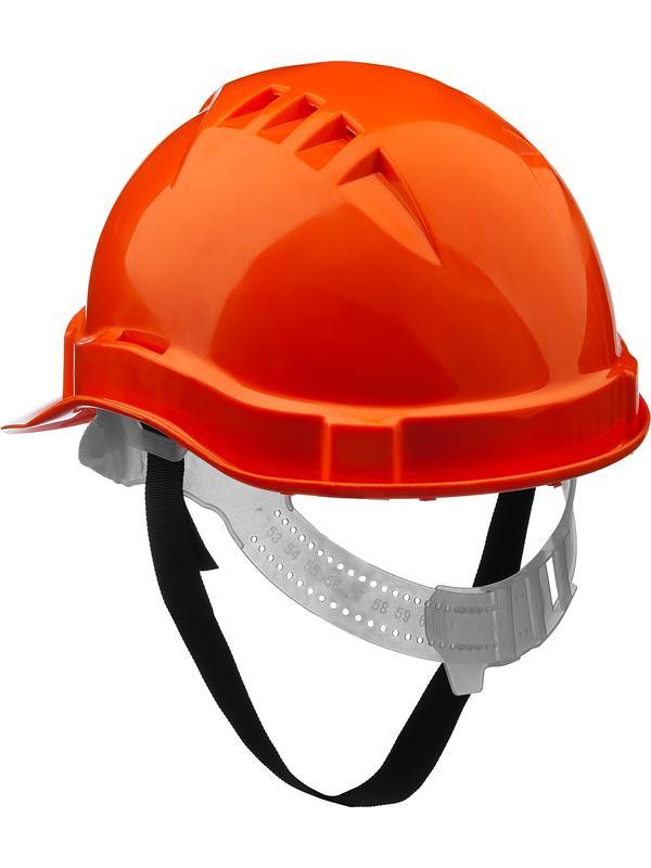 ЗУБР оранжевая, реечный механизм, универсальное крепление для наушников и щитков, защитная каска (11090)