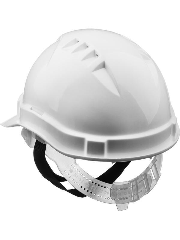 ЗУБР белая, реечный механизм, универсальное крепление для наушников и щитков, защитная каска (11090-2)