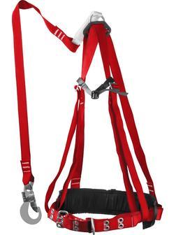 ЗУБР УРАЛ, 3 точки крепления, ленточный строп с амортизатором, лямочный пояс с наплечными и набедренными лямками (11583)
