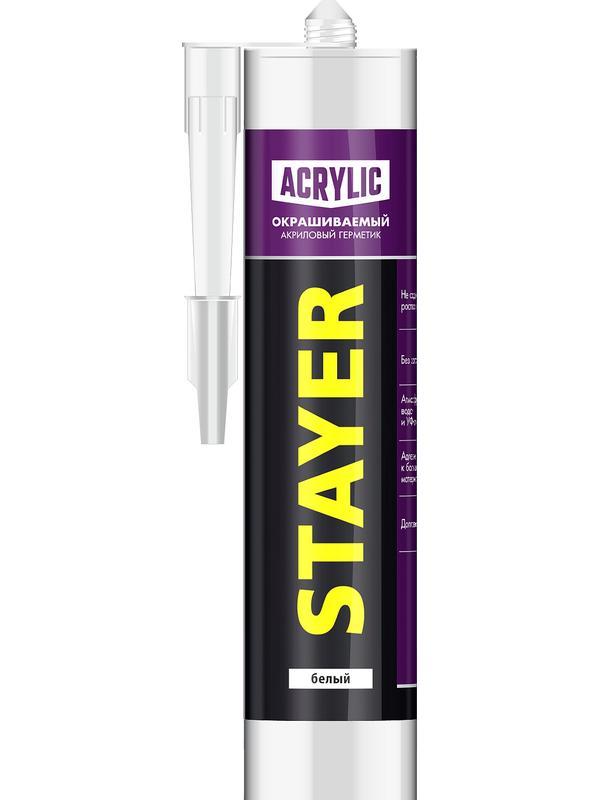 STAYER 260 мл, белый,акриловый, универсальный герметик (41211-0)