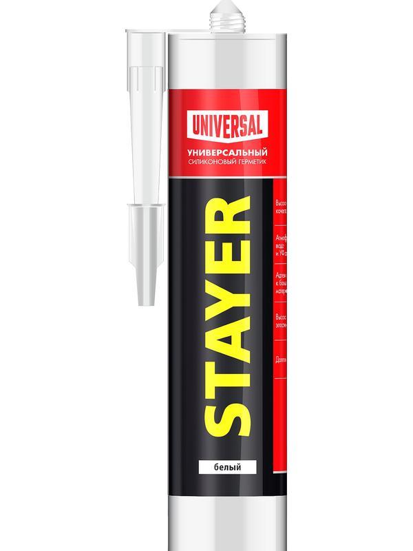 STAYER 260 мл, белый, силиконовый, универсальный герметик (41213-0)