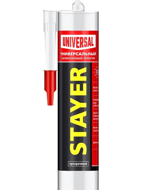 STAYER 260 мл, прозрачный, силиконовый, универсальный герметик (41213-2)