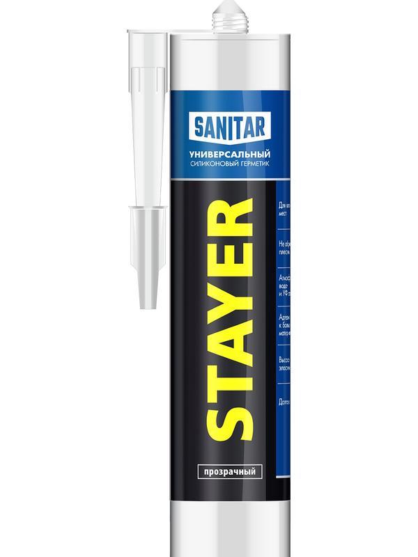 STAYER 260 мл, прозрачный, силиконовый, санитарный герметик (41215-2)