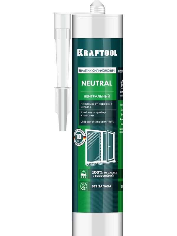 KRAFTOOL Neutral, 300 мл, прозрачный, нейтральный силиконовый герметик (41257-2)