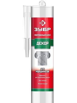 ЗУБР 300 мл, белый, монтажный клей для молдингов (41337)