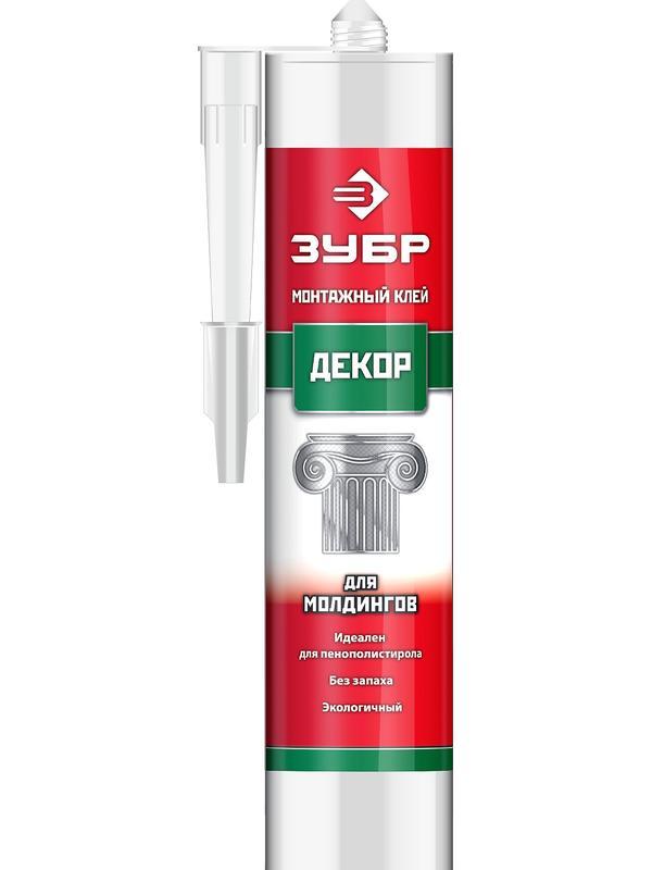 ЗУБР 300 мл, белый, монтажный клей для молдингов (41337)