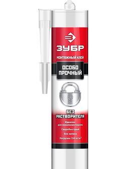 ЗУБР 300 мл, без растворителей белый, особопрочный монтажный клей (41338)
