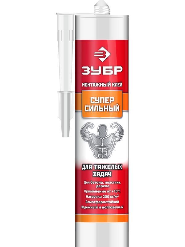 ЗУБР 300 мл, белый, суперсильный монтажный клей (41333)