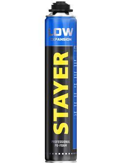 STAYER LOW EXPANSION, 800 мл, пистолетная, выход до 50 л, всесезонная, с низким вторичным расширением, монтажная пена, Professional (41136)
