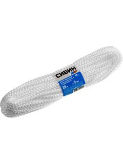 СИБИН 5 мм, 20 м, вязаный, с сердечником, белый, полипропиленовый шнур (50255)