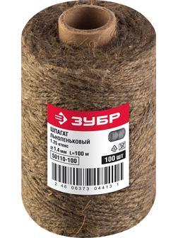 ЗУБР 100 м, d 1.4 мм, 1250 текс, 13.5 кгс, льнопеньковый шпагат (50110-100)