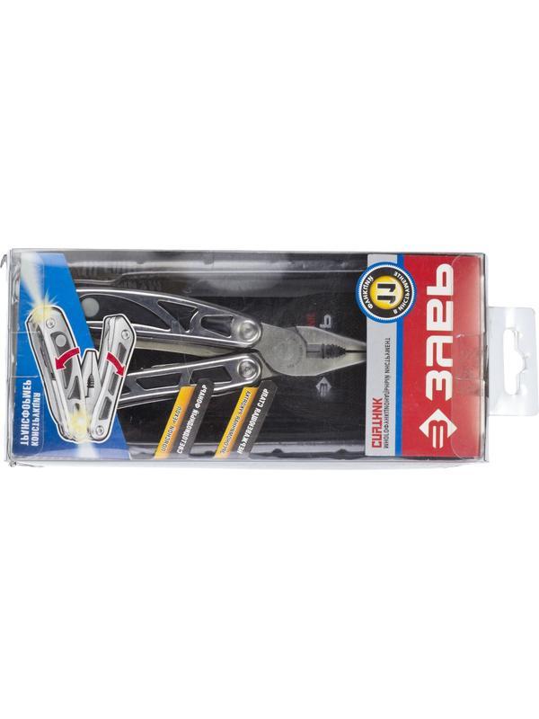 ЗУБР 11 в 1, металлическая рукоятка 110 мм, многофункциональный инструмент (47770)