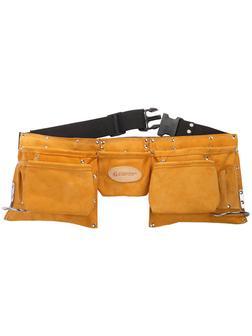 STAYER кожаный, 2 скобы, пояс для инструментов с 11 карманами, Professional (38520)