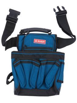 ЗУБР поясной подсумок с 7 карманами и держателем для молотка (38634)