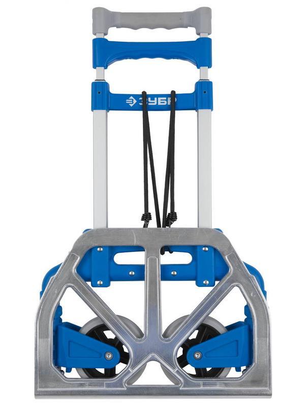 ЗУБР ТР-60, до 60кг, каркас и платформа из алюминия, платформа 39х28 см, колеса d13 см, вес 3.2кг, складная хозяйств тележка, Профессионал (38750-60)