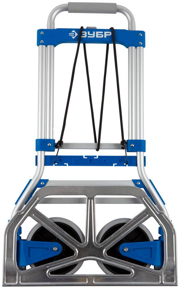 ЗУБР ТР-90, до 90кг, каркас и платформа из алюм, платформа 48.5х28.5см, колеса d13 см, вес 4.65кг, складная хозяйств тележка, Профессионал (38750-90)