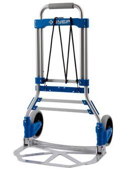 ЗУБР ТР-90, до 90кг, каркас и платформа из алюм, платформа 48.5х28.5см, колеса d13 см, вес 4.65кг, складная хозяйств тележка, Профессионал (38750-90)