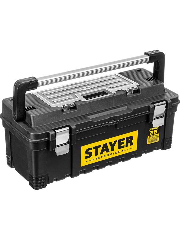 STAYER JUMBO-26, 650 x 280 x 270 мм, (26″), пластиковый ящик для инструментов, Professional (38003-26)