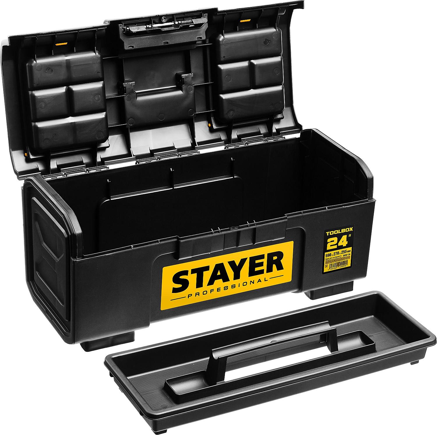 STAYER TOOLBOX-24, 590 х 270 х 255, пластиковый ящик для инструментов, Professional (38167-24)