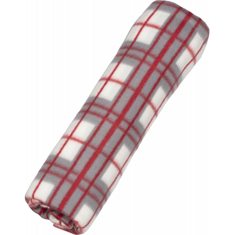 Плед флис,  130X150 см, 120 гр/м2, Клетка Серая