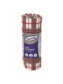 Плед флис,  130X150 см, 120 гр/м2, Клетка Серая