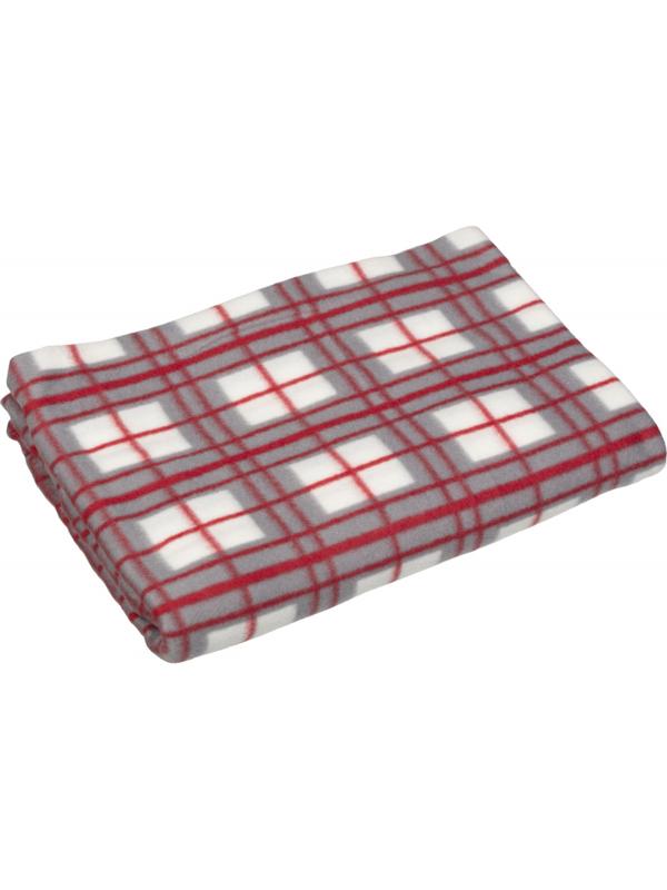 Плед флис,  130X150 см, 120 гр/м2, Клетка Серая