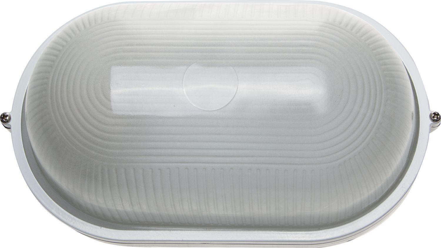 Светильник уличный СВЕТОЗАР влагозащищенный, овал, цвет белый, 100Вт